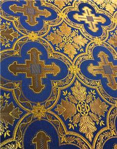 Navy Blue-Gold Brocade Fabrics