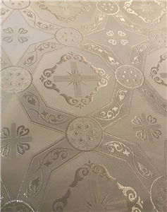 White-Silver Brocade Fabrics