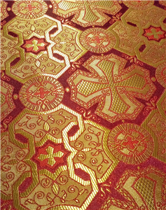 Claret Red-Gold Brocade Fabrics