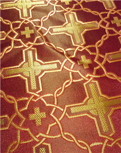 Claret Red-Gold Brocade Fabrics