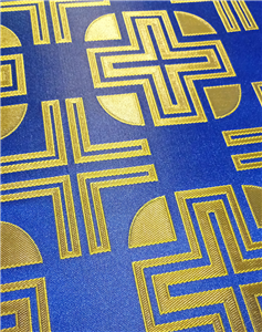 Blue-Light Gold Brocade Fabrics