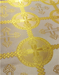 Белое золото парча Ткань