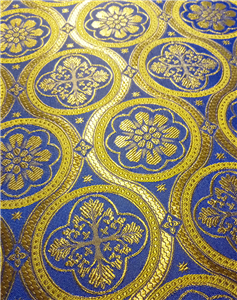 Blue-Gold Brocade Fabrics