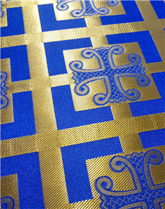Navy Blue-Gold Brocade Fabrics
