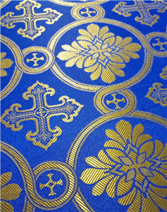 Navy Blue-Gold Brocade Fabrics