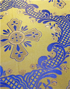 Navy Blue-Gold Brocade Fabrics