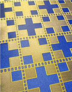 Blue-Light Gold Brocade Fabrics