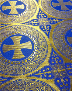 Blue-Gold Brocade Fabrics