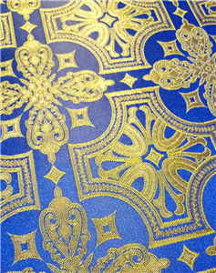 Gold-Blue Brocade Fabrics