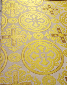 Λευκόχρυσο χρυσό Μπροκάρ Ύφασμα