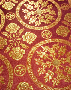 Claret Red-Gold Brocade Fabrics