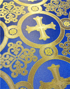 Gold-Blue Brocade Fabrics