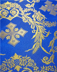 Blue-Gold Brocade Fabrics