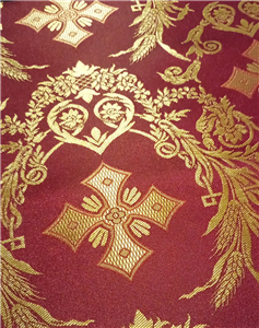 Claret Red-Gold Brocade Fabrics