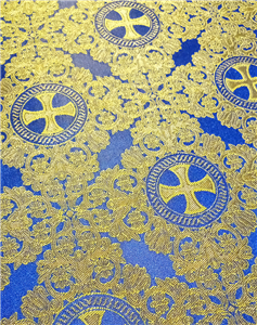 Gold-Blue Brocade Fabrics