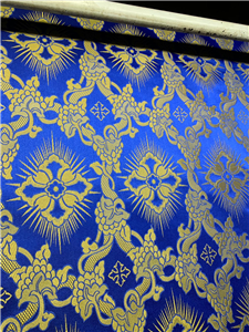 Dark Blue-Gold Brocade Fabrics