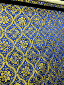 Dark Blue-Gold Brocade Fabrics