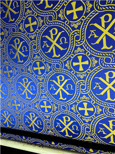 Темно-синий-золотой парча Ткань