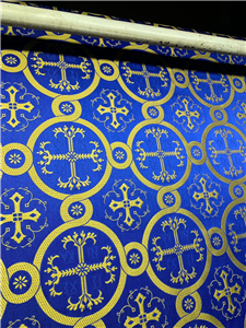 Dark Blue-Gold Brocade Fabrics
