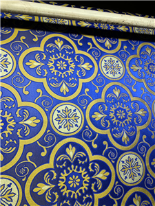 Dark Blue-Gold Brocade Fabrics