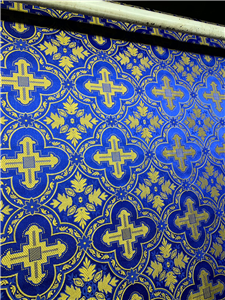 Dark Blue-Gold Brocade Fabrics