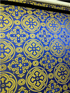 Σκούρο μπλε-χρυσό Μπροκάρ Ύφασμα