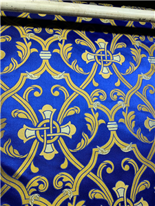 Dark Blue-Gold Brocade Fabrics