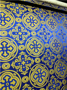 Dark Blue-Gold Brocade Fabrics