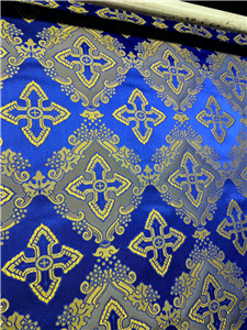 Dark Blue-Gold Brocade Fabrics
