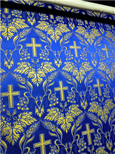 Dark Blue-Gold Brocade Fabrics