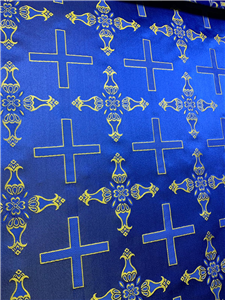 Dark Blue-Gold Brocade Fabrics