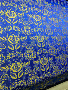Dark Blue-Gold Brocade Fabrics