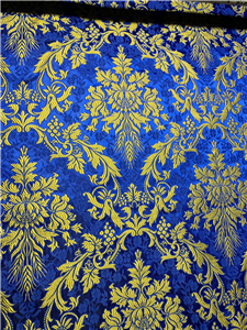 Dark Blue-Gold Brocade Fabrics