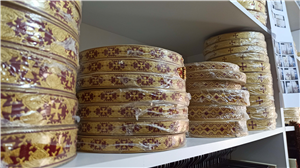 Claret Red-Gold Ribbon Accessories