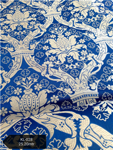 Blue-Silver Brocade Fabrics