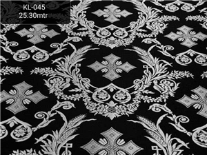 Black-Silver Brocade Fabrics