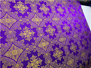 Purple-Gold Brocade Fabrics
