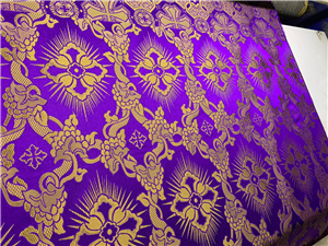 Purple-Gold Brocade Fabrics