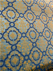 LIGHT BLUE/GOLD Brocade Fabrics