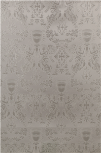 White-Silver Brocade Fabrics