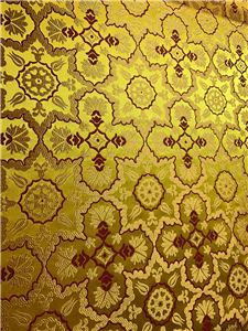 YELLOW BURGUNDY Brocade Fabrics