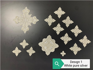 Белый - Серебро крест сет