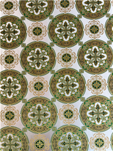 D.GREEN-GOLD-L.GREEN Metallic Fabric