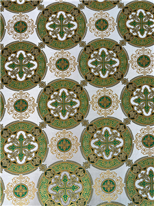 D.GREEN-GOLD-L.GREEN Metallic Fabric