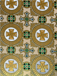 D.GREEN-GOLD-L.GREEN Metallic Fabric